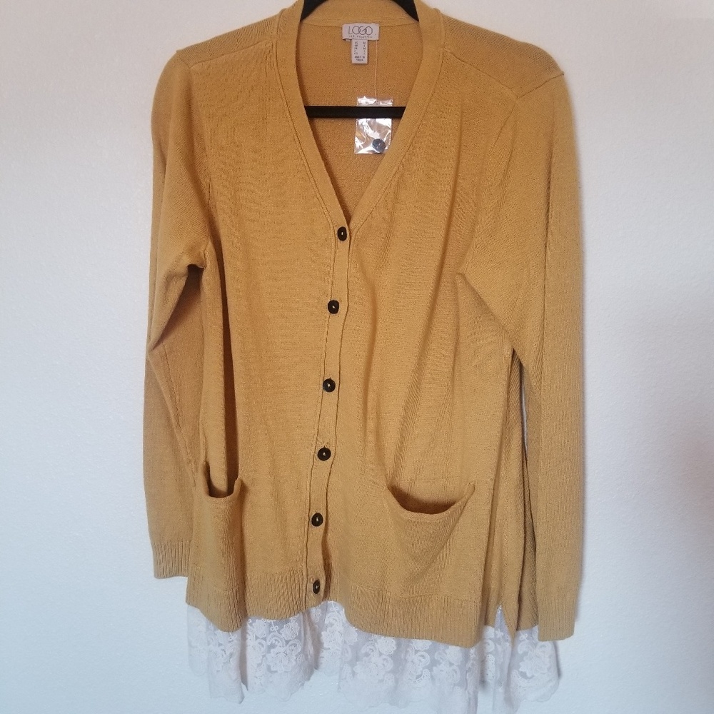 LOGO Button Up Cardigan